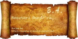Beszteri Auróra névjegykártya